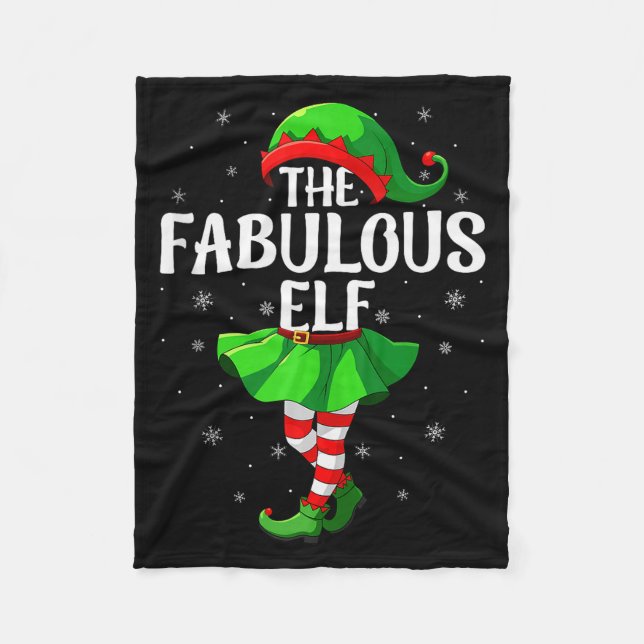 Fabulous Elf Christmas Girls Women Elf Squad Xmas  Fleece Blanket (Front)