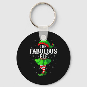 Fabulous Elf Christmas Girls Women Elf Squad Xmas Keychain