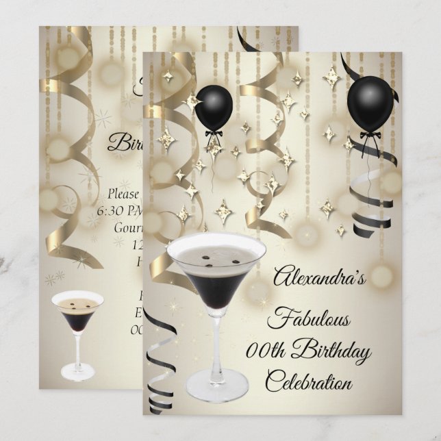 Fabulous Espresso Martini Cocktail Party Save The Date (Front/Back)