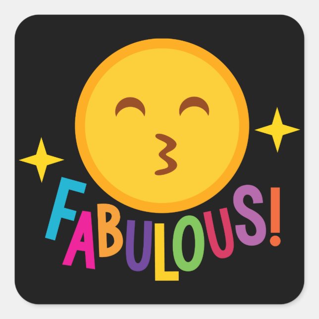 Fabulous face word art sticker (Front)