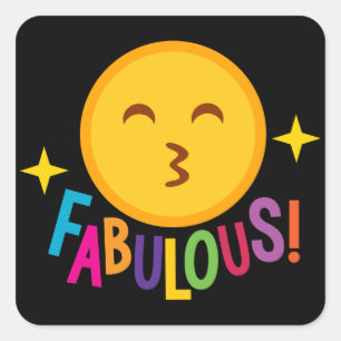 Fabulous face word art sticker