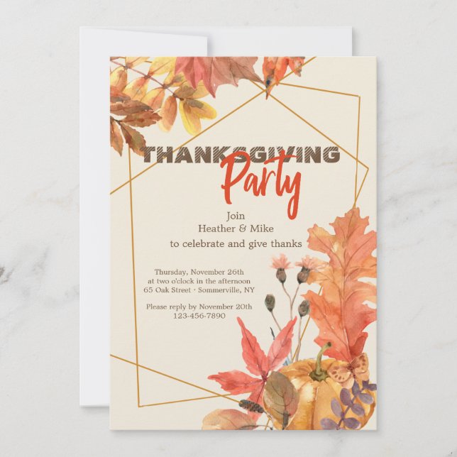 Fabulous Fall Thanksgiving Invitation (Front)