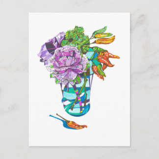 Fabulous Fall Vegetal Bouquet Postcard