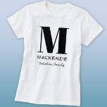 Fabulous Family Monogram Name T-Shirt<br><div class="desc">Modern typography minimalist monogram name design which can be changed to personalize. Ideal for the family of the bride at the Bridal Shower or Bachelorette party,  or as a fun wedding party favour or gift.</div>