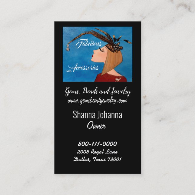"Fabulous Fashion Accessories"  DIVA Business Card (Front)