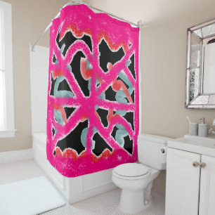 Fabulous fashion pink and bold bathroom black