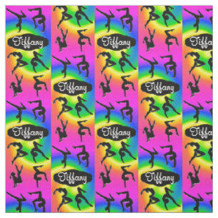 FABULOUS FESTIVE PERSONALIZED GYMNASTICS FABRIC