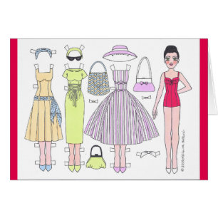 Fabulous Fifties: Polly Paper Doll Blank Card