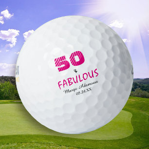 Fabulous Fifty Birthday Hers Personalized Golf Balls