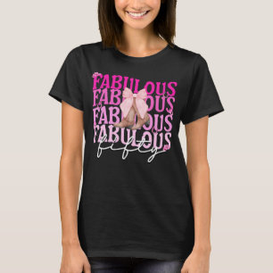 Fabulous Fifty Pink Bow Boots 50th Birthday T-Shirt