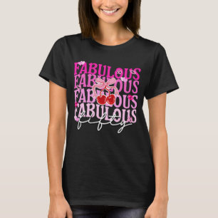 Fabulous Fifty Pink Gradient Cherry Bow Birthday T-Shirt