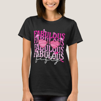 Fabulous Fifty Pink Heart Sunglasses 50th Birthday T-Shirt