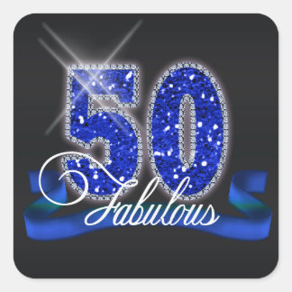 Fabulous Fifty Sparkle ID191 Square Sticker