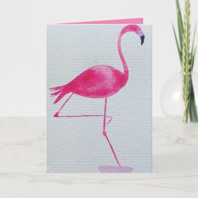 Fabulous flamingo birthday card (Front)