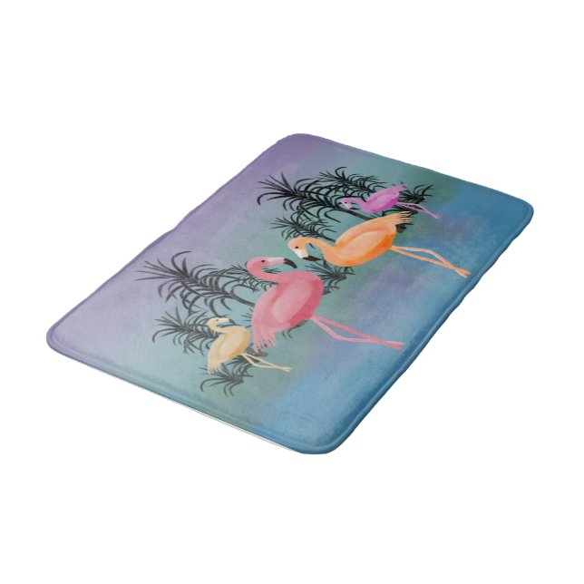 Fabulous Flamingos Bath Mat (Angled)