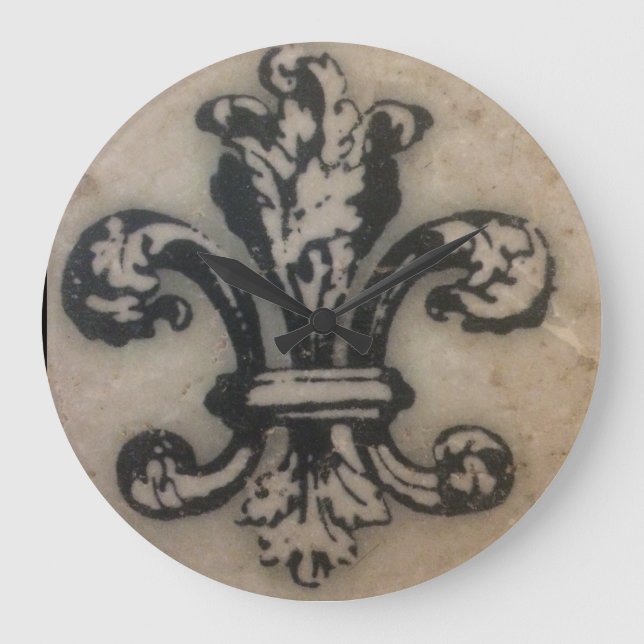 FABULOUS FLEUR DE LIS LARGE CLOCK (Front)
