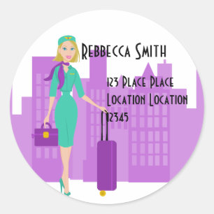 Fabulous Flight Attendant Classic Round Sticker