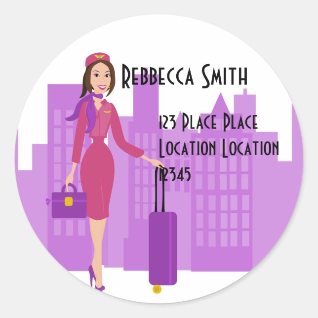 Fabulous Flight Attendant Classic Round Sticker (Front)