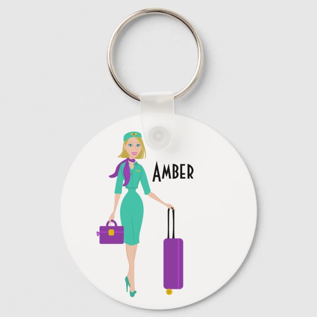 Fabulous Flight Attendant Keychain (Front)