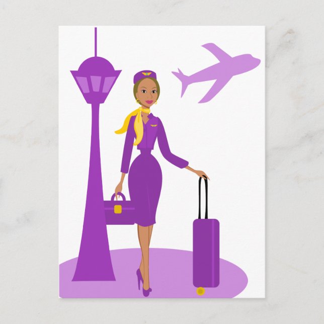 Fabulous Flight Attendant Postcard (Front)
