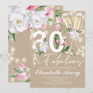 Fabulous Floral 30th Birthday Party Invitation