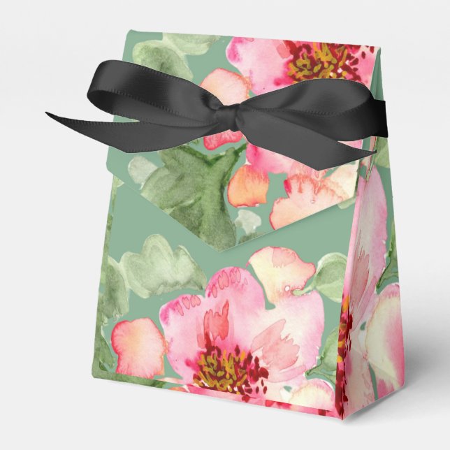 Fabulous Florals Garden Party Bridal Shower Favor Box (Front Side)