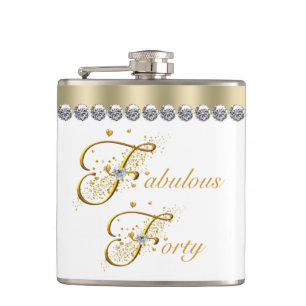 Fabulous Forty Birthday Hip Flask