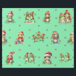 Fabulous Frogs Christmas Holiday on Green Wrapping Wrapping Paper<br><div class="desc">Fun frogs holiday wrapping paper will entertain and delight anyone you gift it to! Amusing, quality wrapping paper will be your favourite. Look for our amazing Frog Rock Band set of three flat sheets and rolled wrapping papers to match! Plus, any animal-themed products sold from the Paws Charming shop help...</div>