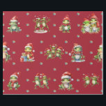 Fabulous Frogs Christmas Holiday on Red Wrapping Wrapping Paper<br><div class="desc">Fun frogs holiday wrapping paper will entertain and delight anyone you gift it to! Amusing, quality wrapping paper will be your favourite. Look for our amazing Frog Rock Band set of three flat sheets and rolled wrapping papers to match! Plus, any animal-themed products sold from the Paws Charming shop help...</div>