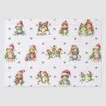 Fabulous Frogs Christmas Holiday on White Tissue Paper<br><div class="desc">Fun frogs holiday tissue paper will entertain and delight anyone you gift it to! Amusing, quality tissue paper will be your favourite. Look for our amazing Frog Rock Band set of three flat sheets and rolled wrapping papers to match! Plus, any animal-themed products sold from the Paws Charming shop help...</div>