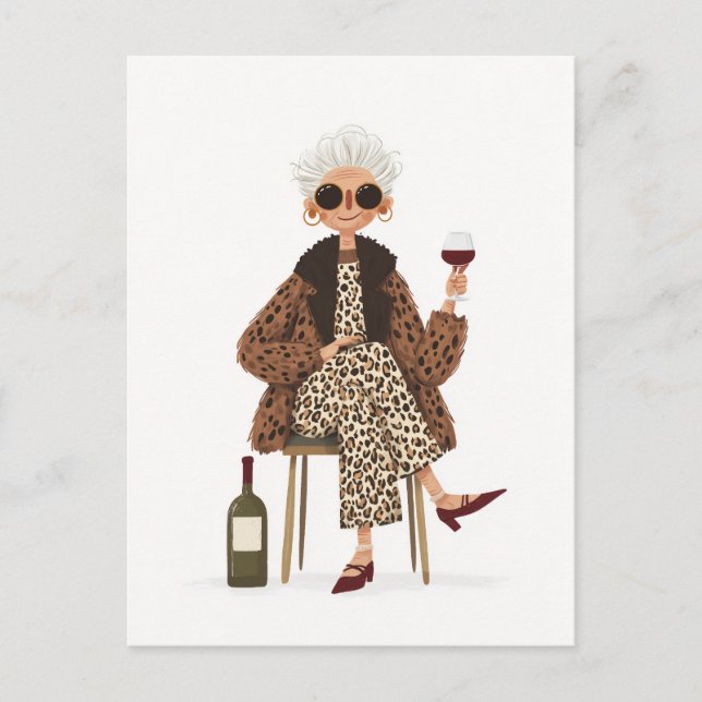 Fabulous Grandma in Leopard Style Postcard (Front)