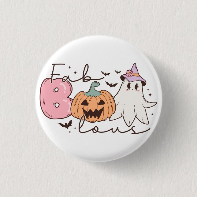 Fabulous Halloween 1 Inch Round Button (Front)