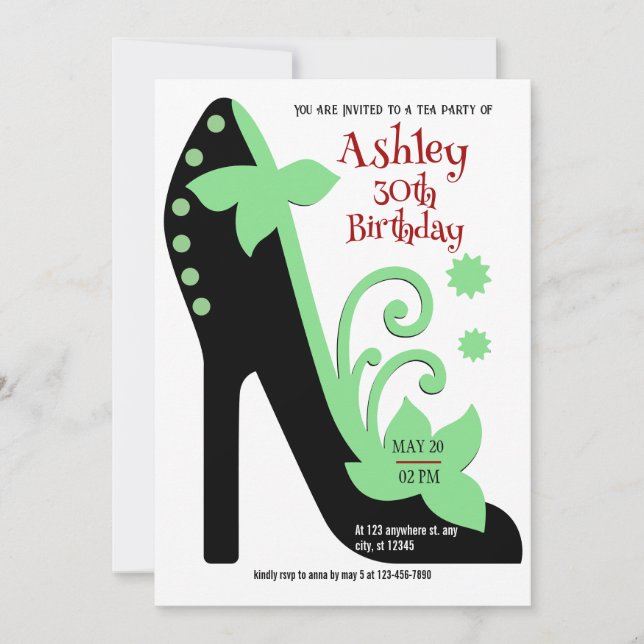  Fabulous High Heel  Birthday Invitation (Front)