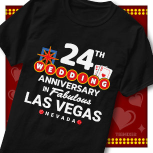 Fabulous Las Vegas 24th Anniversary Wedding Couple T-Shirt