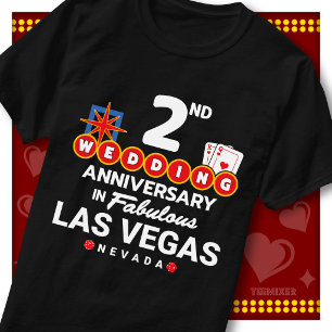 Fabulous Las Vegas 2nd Anniversary Wedding Couple T-Shirt