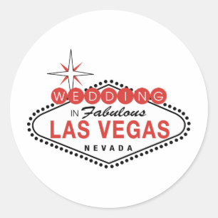 Fabulous Las Vegas Wedding Template Customizable Classic Round Sticker