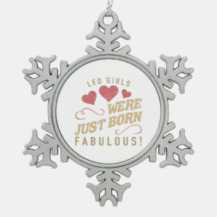 Fabulous Leo For Women Snowflake Pewter Christmas Ornament