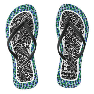 Fabulous Lesotho Flag Colours Patriotic Flip Flops