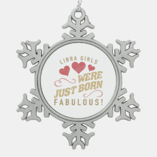 Fabulous Libra For Women Snowflake Pewter Christmas Ornament