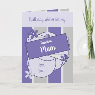 Fabulous maman voeux Anniversaire mauve Carte