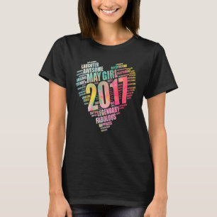 Fabulous May Girl 2017 Awesome Big Heart 5th Birth T-Shirt