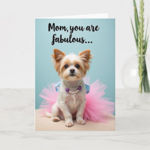 Fabulous Mom Dog Tulle Skirt Card