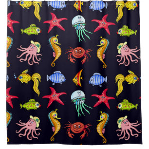 Fabulous nautical pattern with a fun orange sea ho
