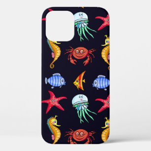 Fabulous nautical pattern with a fun orange sea ho iPhone 12 case