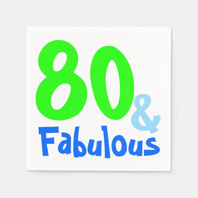 Fabulous Neon Birthday Napkin (Front)