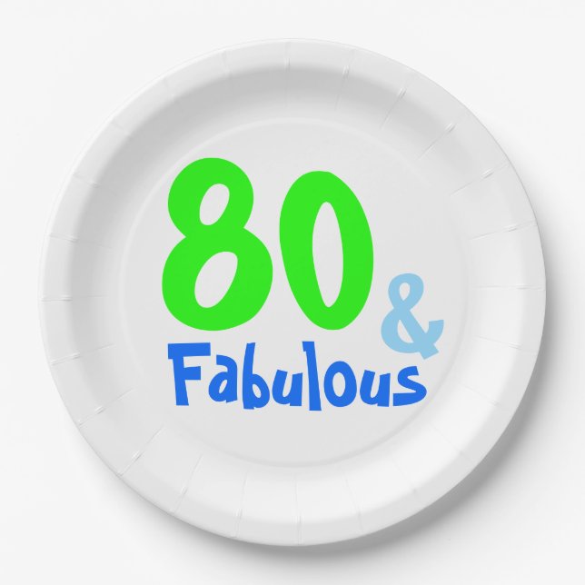 Fabulous Neon Birthday Paper Plate (Front)