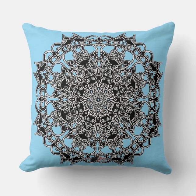 Fabulous Octa Glyph  Throw Pillow (Front)