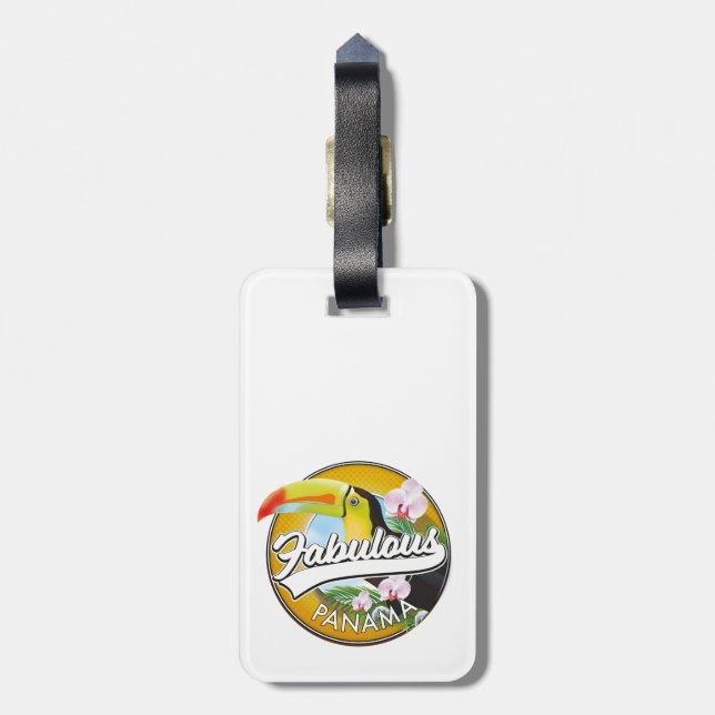 Fabulous Panama retro logo Luggage Tag (Back Vertical)