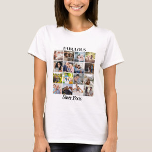 Fabulous Personalized 16 Photo Collage Template T-Shirt
