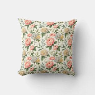 Fabulous Pink and White Flowers Throw Pillow